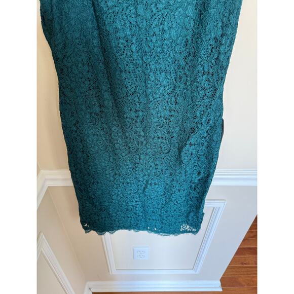 NWT Teal Full Lace Adrianna Papell Formal Cocktail Knee Length Summer Dress - Picture 4 of 11